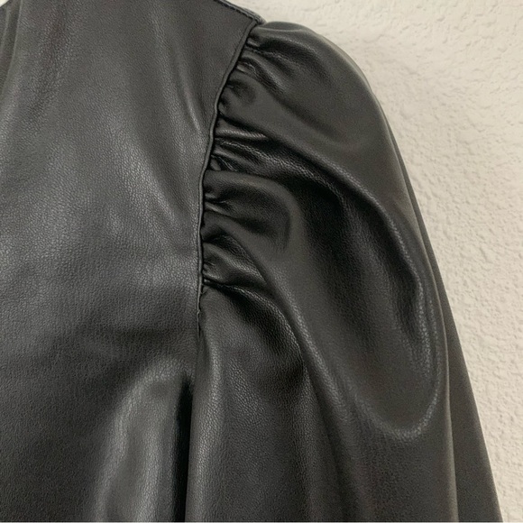 H&M black vegan leather midi dress - Picture 5 of 9